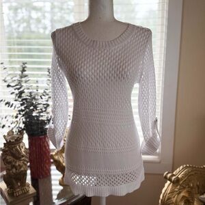 Jacqueline Smith Elegant White Women's Knit Top